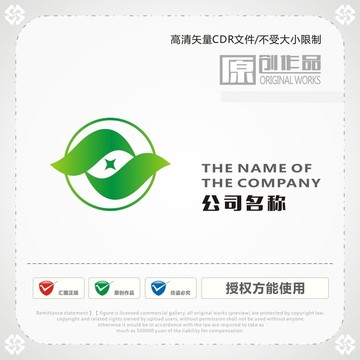 銅錢 綠葉 logo