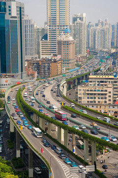 上海,延安路高架,立交桥