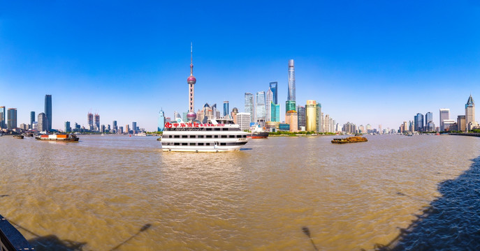 上海陆家嘴风景全景