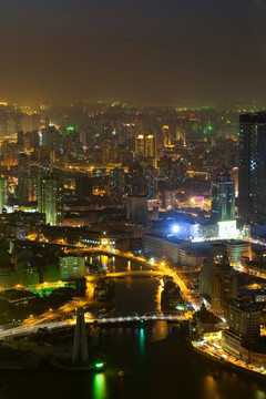 陆家嘴夜景鸟瞰