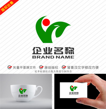 字母Y運(yùn)動(dòng)小人樹葉子鳥標(biāo)志