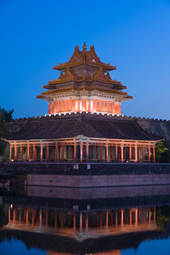 北京故宫博物院角楼夜景