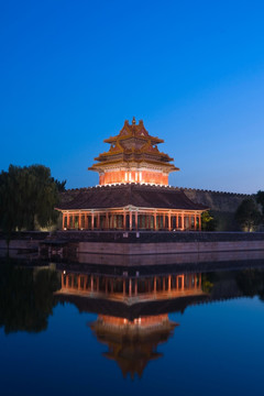 北京故宫博物院角楼夜景