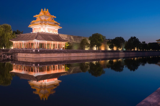 北京故宫博物院角楼夜景