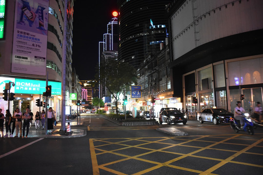 澳门 街景街头夜景