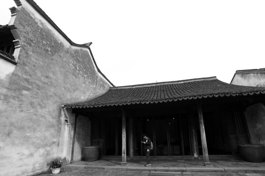 江南建筑 老照片 黑白照片