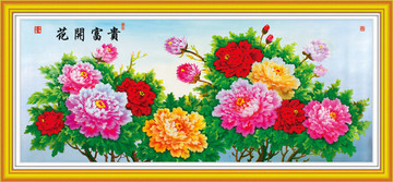 油畫牡丹花壁畫