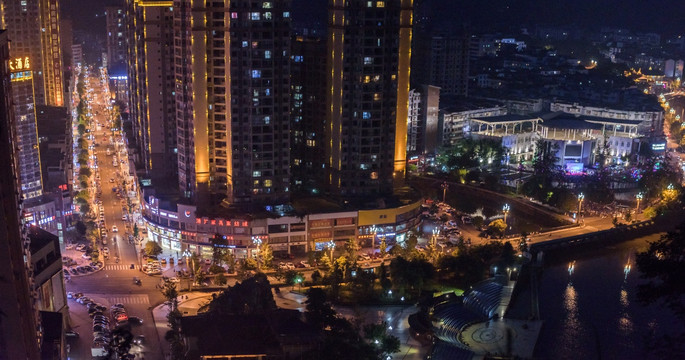 城市夜景 沐川夜景