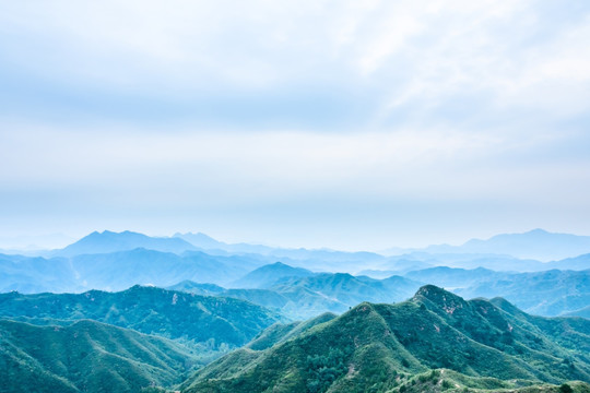 金山岭群山日落