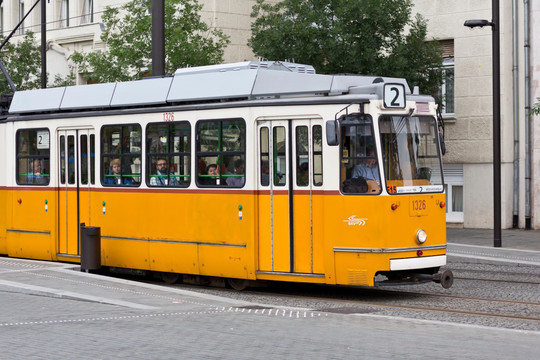匈牙利首都布达佩斯有轨电车