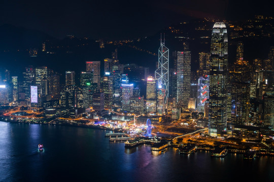 高视角看香港城市夜景