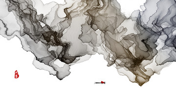 新中式水墨写意山水画