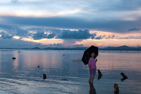 海边彩霞 彩霞满天 天空之城