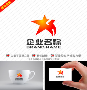 五星字母KH传媒logo