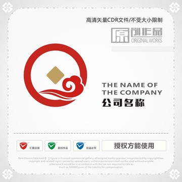 祥云铜钱logo