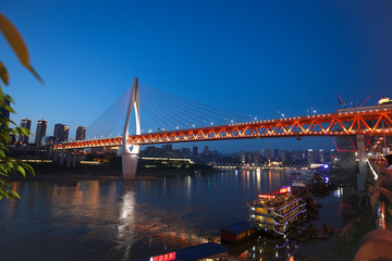 重庆夜景 千厮门大桥夜景