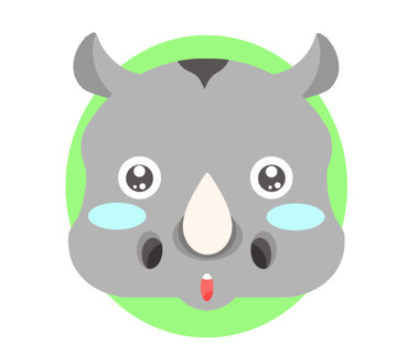 卡通頭像LOGO犀牛
