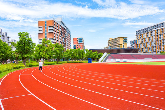 田径场 跑道 操场 校园 运动