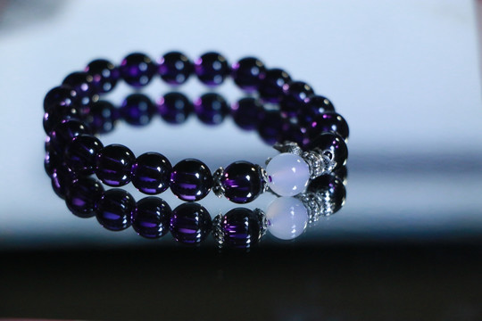 紫色水晶手链