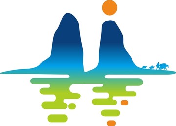 青山綠水倒影旅游LOGO