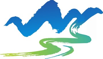 書法飛白山水意境旅游LOGO