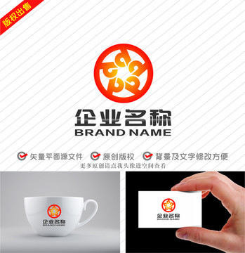 dp字母pd旋转五星logo