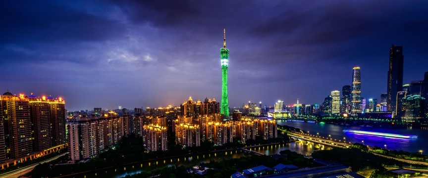 羊城夜景 广州地标夜景