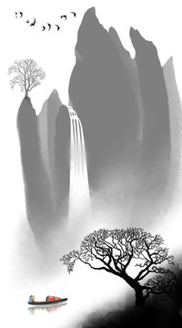 水墨山水画