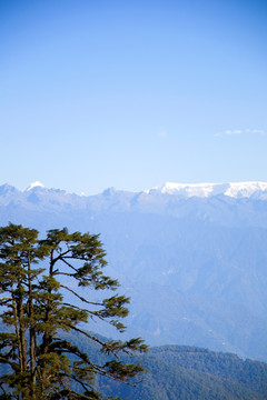 喜马拉雅山脉不丹视角