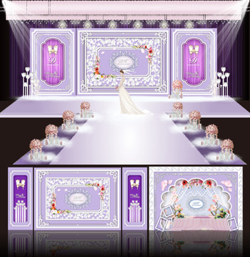 浅紫色主题婚礼 设计