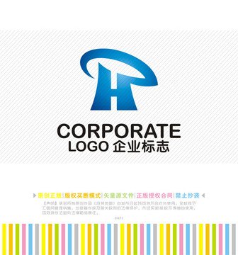 HP字母logo设计