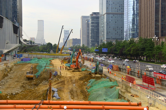 地铁施工工地 建筑工地