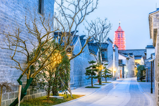 仿古建筑夜景