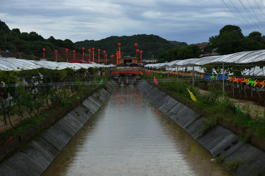 风景 灯笼 田园 沟 风车