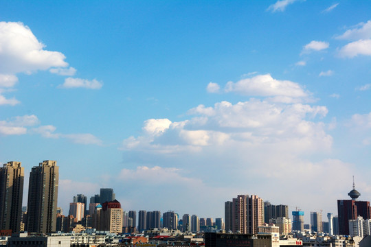 城市 蓝天 晴空 白云