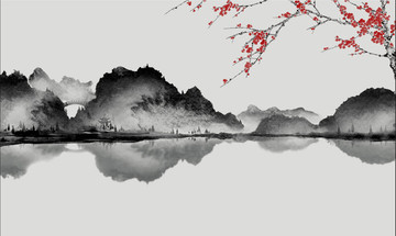 新中式背景墻水墨禪意風(fēng)