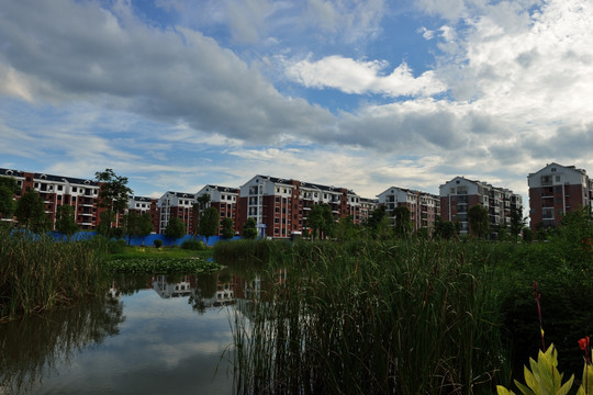 城市风景 乡村风景 蓝天白云