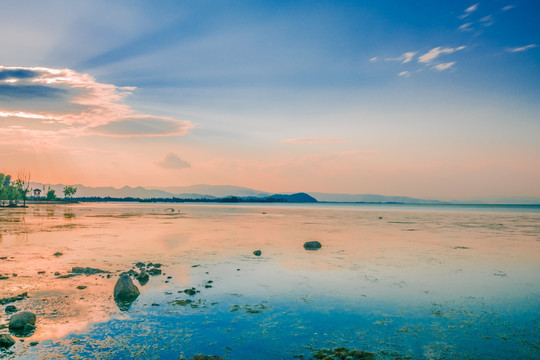 晚霞 湿地