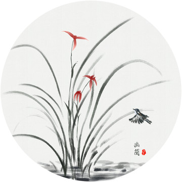 國畫蘭花