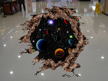 3D星空地板畫