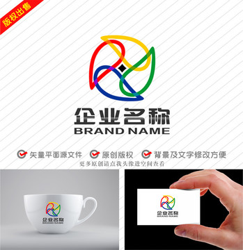 水滴旋转标志金融科技logo