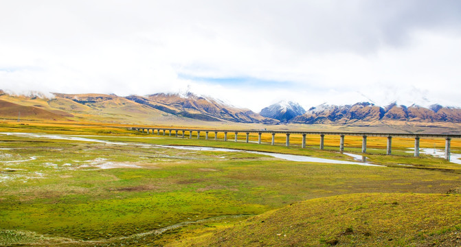 西藏风光 西藏雪山 公路