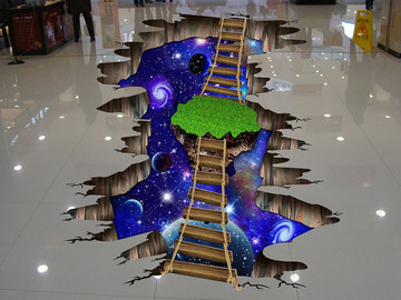 3D地板畫星空地板畫
