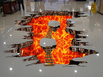 3D巖漿地板畫