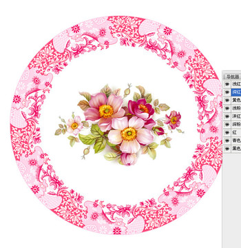 餐具盘花朵设计朵花分色