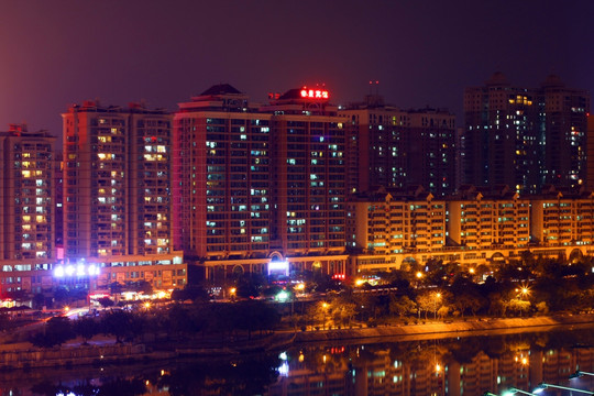 惠州西湖城市风光夜色