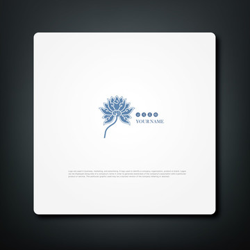 中国花卉logo 中式花卉
