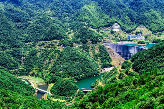 四明风光 水库 水电 大山谷