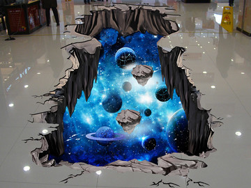 3D地板画星空立体画