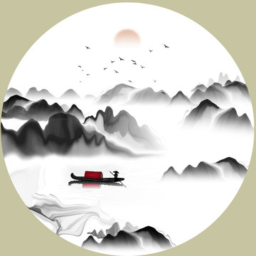 中国风山水画